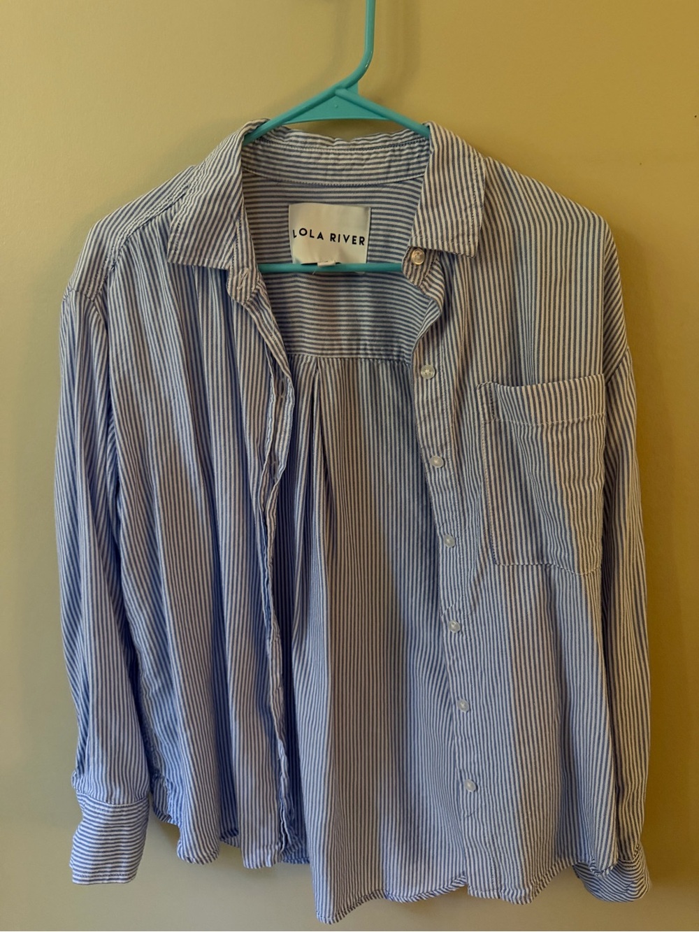 Women’s Blue Striped Button-Up Shirt